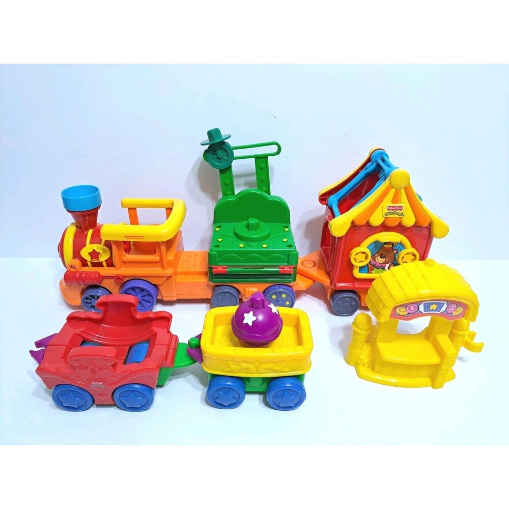 Fisher Price Little People Circus Train Musical Motorized Carnival Tent Set Lot